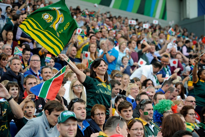 2015年のラグビーW杯で応援する外国人