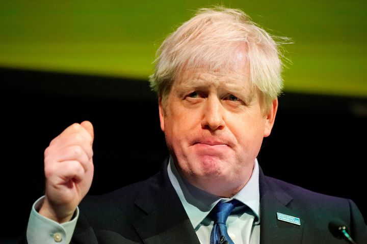 Boris Johnson during a speech in Rotherham on Friday 