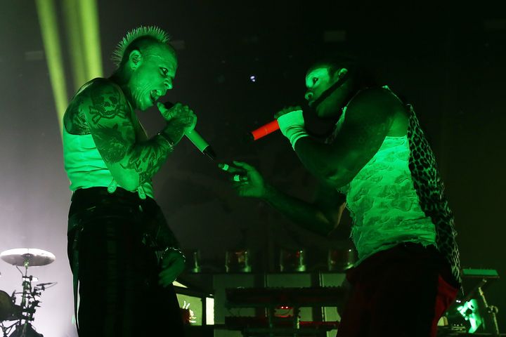 Keith Flint and Maxim perform live on stage at O2 Academy Brixton