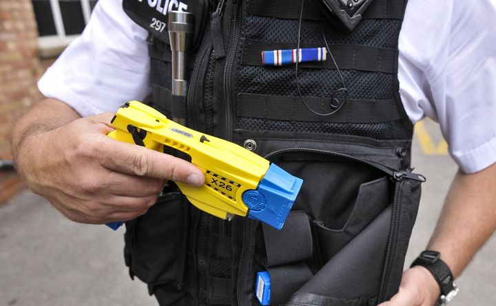 File photo dated 09/12/16 of a police issue Taser. Tasers will be issued to every frontline officer in one police force in response to a "sickening trend" of attacks on the emergency services.