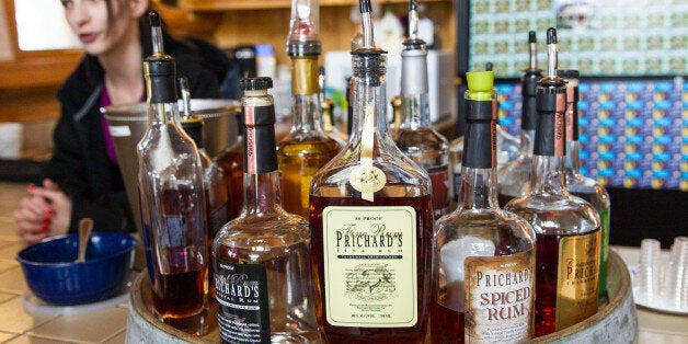 Bottles of spirits are on display at the Prichard's Distillery in Nashville, Tenn., on Thursday, March...