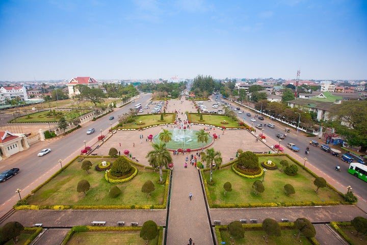 A cidade de Vientiane, no Laos.