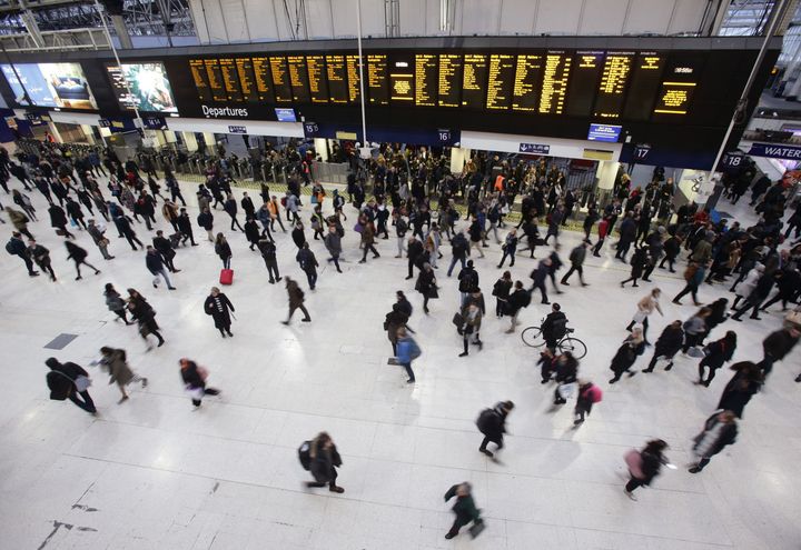 Commuters at Waterloo station in London (file picture) 