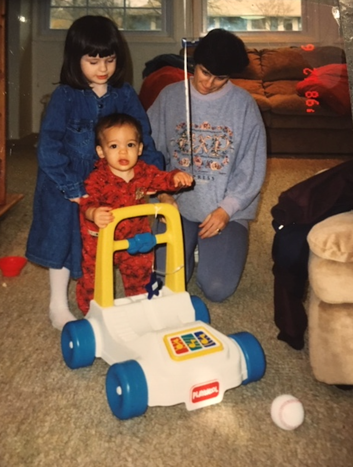 Judy Mollen Walters with her daughters, Rebecca (left), then age 4, and Lauren (center), then age 11 months.