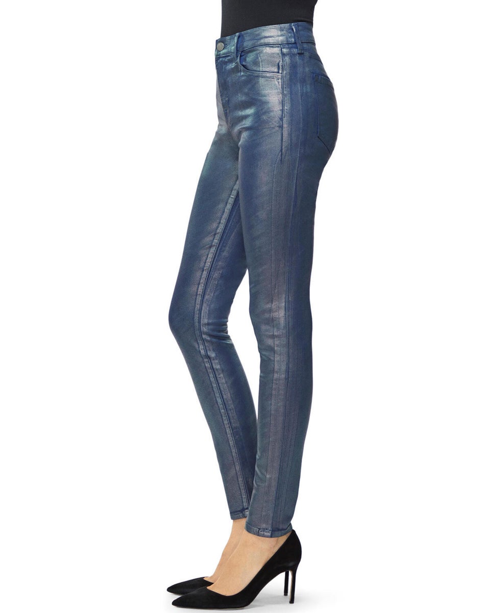 Shiny best sale coated jeans