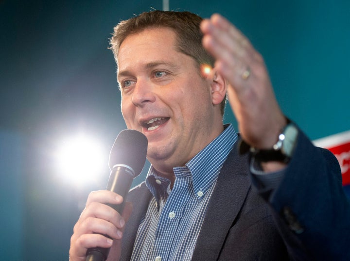 Federal Conservative leader Andrew Scheer speaks at a campaign event in Winnipeg on Sept. 17, 2019.