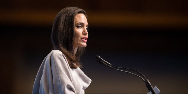 Actress Angelina Jolie, special envoy to the United Nations High Commissioner for Refugees, delivers a keynote speech during the 2017 UN Peacekeeping Defence Ministerial conference in Vancouver, British Columbia, Canada, on Wednesday, Nov. 15, 2017. Over 500 delegates from more than 70 countries and international organizations will gather at the upcoming Defence Ministerial to discuss improvements to UN peacekeeping operations and focus on securing new pledges from Member States. Photographer: Ben Nelms/Bloomberg via Getty Images