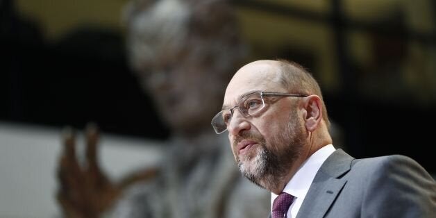 Leader of the Social Democratic Party (SPD), Martin Schulz, addresses a press conference in Berlin on November 20, 2017, after coalition talks failed overnight.Chancellor Angela Merkel was left battling for political survival on November 20 after high-stakes talks to form a new government collapsed, plunging Germany into a crisis that could trigger fresh elections. / AFP PHOTO / Odd ANDERSEN (Photo credit should read ODD ANDERSEN/AFP/Getty Images)