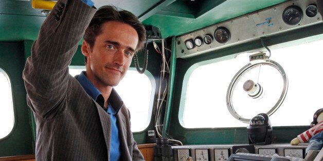 Pierre-Yves Cousteau, son of French marine explorer Captain Jacques-Yves Cousteau, poses inside the expedition ship Alcyone in Marseille June 4, 2010.The Cousteau Society along with the National Geographic Society, launches an expedition to explore the Mediterranean sea and the health of the oceans. REUTERS/Jean-Paul Pelissier (FRANCE - Tags: ENVIRONMENT SOCIETY SCI TECH)