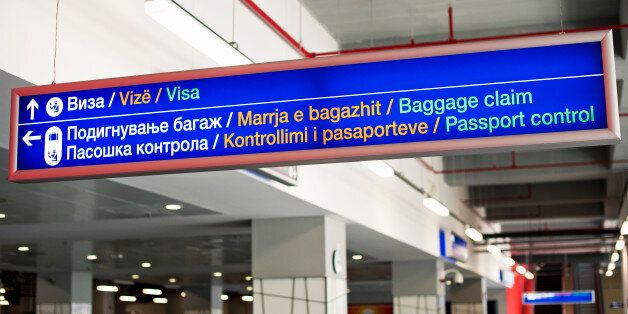 'Passport Control, Alexander The Great Airport, Skopje, Republic Of Macedonia'