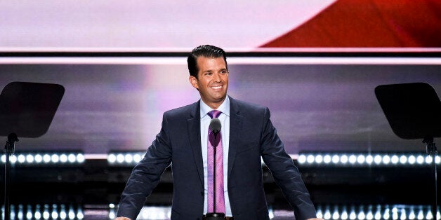 UNITED STATES - JULY 12: Donald Trump Jr., speaks at the 2016 Republican National Convention in Cleveland, Ohio on Monday, July 19, 2016. (File Photo By Bill Clark/CQ Roll Call)