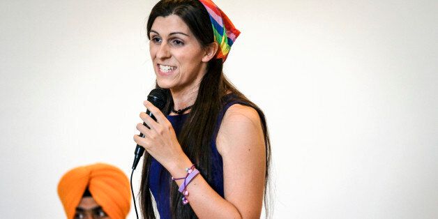 MANASSAS, VA - JUNE 2: Democratic primary candidate Danica Roem makes her pitch to voters at the Bull Run Swim & Raquet Club while debating three fellow Democrats vying to unseat Republican State Delegate Bob Marshall in Manassas, Virginia Friday June 2, 2017. (Photo by J. Lawler Duggan/For The Washington Post via Getty Images)