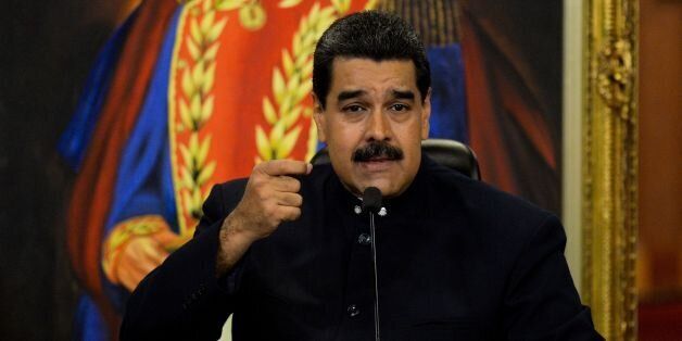 Venezuelan President Nicolas Maduro speaks during a press conference with international media correspondents at the Miraflores Presidential Palace in Caracas on October 17, 2017.Maduro said his socialist party's landslide victory in disputed regional elections had delivered a 'strong message' to the United States and its allies. / AFP PHOTO / FEDERICO PARRA (Photo credit should read FEDERICO PARRA/AFP/Getty Images)