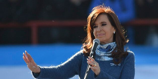Argentinian former President (2007-2015) Cristina Kirchner delivers a speech during a rally in Buenos Aires on June 20, 2017.Kirchner launched her new Unidad Ciudadana (Citizen Unity) party but maintained suspense over whether or not she will run for the Senate in next October legislative elections. / AFP PHOTO / EITAN ABRAMOVICH (Photo credit should read EITAN ABRAMOVICH/AFP/Getty Images)
