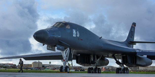 One of two U.S. Air Force B-1B Lancer bombers prepares to take off for a 10-hour mission, to fly in the vicinity of Kyushu, Japan, the East China Sea, and the Korean peninsula, from Andersen Air Force Base, Guam August 8, 2017. U.S. Air Force/Tech. Sgt. Richard P. Ebensberger/Handout via REUTERS. ATTENTION EDITORS - THIS IMAGE WAS PROVIDED BY A THIRD PARTY TPX IMAGES OF THE DAY