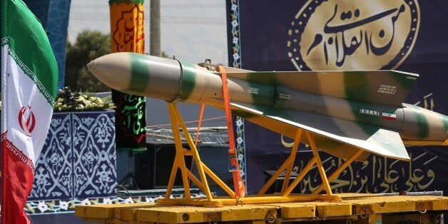 TEHRAN, IRAN - SEPTEMBER 22: A ballistic missile is seen during a military parade in front of former Supreme Leader of Iran, Ali Khamenei's shrine due to the Sacred Defence Week in Tehran, Iran on September 22, 2017. (Photo by Fatemeh Bahrami/Anadolu Agency/Getty Images)