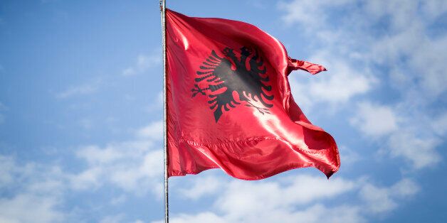 Tirana, Albania - March 27: National flag of Albania on March 27, 2017 in Tirana, Albania. (Photo by Thomas Imo/Photothek via Getty Images)
