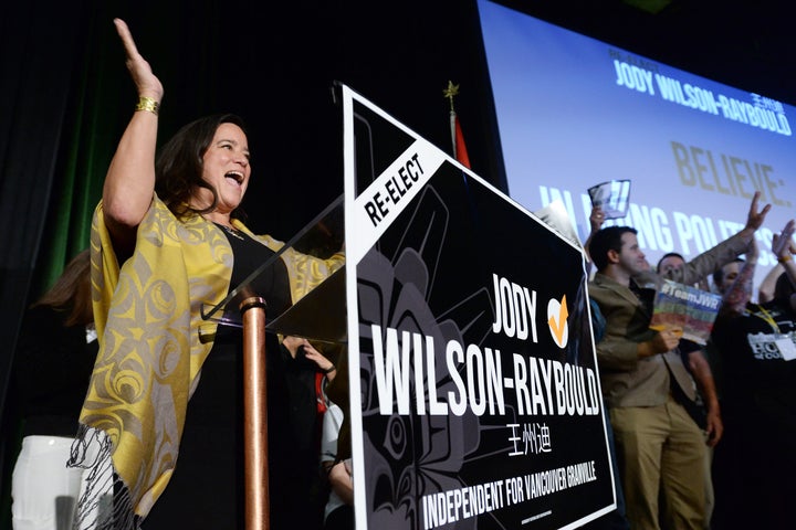 Independent candidate Jody Wilson-Raybould arrives at her federal election campaign event in Vancouver on Wednesday, Sept. 18, 2019.