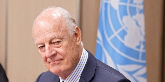 UN Special Envoy of the Secretary-General for Syria Staffan de Mistura looks on during a round of negotiation, during the Intra Syria talks, at the European headquarters of the United Nations in Geneva, on July 10, 2017. Syria's government and opposition meet for a seventh round of UN-sponsored peace talks in Geneva with little expectation of a breakthrough to end the six-year conflict. / AFP PHOTO / POOL / SALVATORE DI NOLFI (Photo credit should read SALVATORE DI NOLFI/AFP/Getty Images)