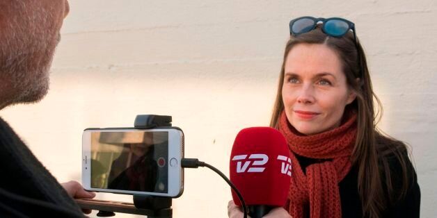 Chairperson of the Left-Green Movement Katrin Jakobsdottir gives an interview during the election on October 28, 2017 in Reykjavik. / AFP PHOTO / Halldor KOLBEINS (Photo credit should read HALLDOR KOLBEINS/AFP/Getty Images)