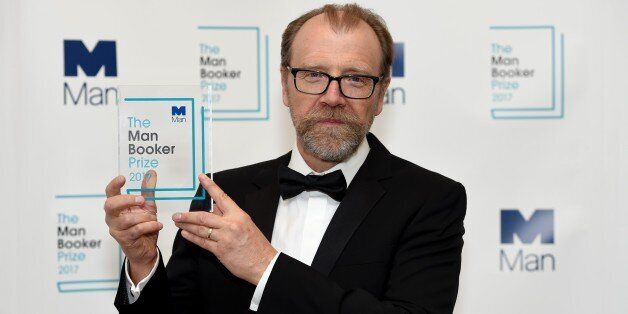 LONDON, UNITED KINGDOM - OCTOBER 17: Winning author George Saunders is pictured with his award at The Guildhall during the Man Booker Prize winner announcement photocall, on October 17, 2017 in London, United Kingdom. The American short story writer George Saunders has won the Man Booker prize for his first full-length novel, Lincoln in the Bardo. (Photo by Kate Green/Anadolu Agency/Getty Images)