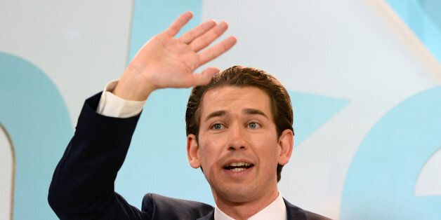 VIENNA, AUSTRIA - OCTOBER 15: Sebastian Kurz, Austrian Foreign Minister and leader of the conservative Austrian PeopleÂs Party (OeVP) speaks at the party's election event after initial results came in that give the party a first place finish and 31,6% of the vote in Austrian parliamentary elections on October 15, 2017 in Vienna, Austria. The OevP will seek a coalition partner to create a new government, though its current partner, the Austrian Social Democrats (SPOe) of Chancellor Christian Kern, have indicated they will not seek to be in a coalition again with the OeVP following the election. This opens the door for the right-wing Austria Freedom Party (FPOe), which has run on a Âfairness for AustriansÂ campaign with anti-immigrants, anti-refugees and anti-Islam tones, to be a possible coalition member. (Photo by Thomas Kronsteiner/Getty Images)
