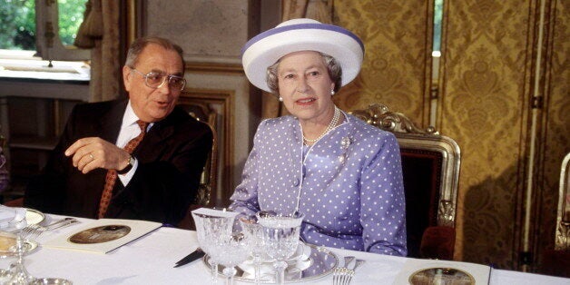 PARIS, FRANCE - JUNE 10: The Queen At A Luncheon In Paris, France. (Photo by Tim Graham/Getty Images)