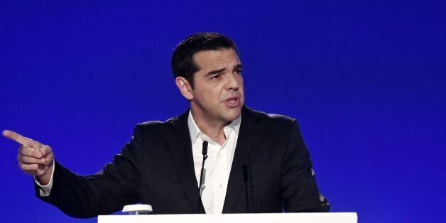 Greek Prime Minister Alexis Tsipras addresses representatives of local chambers, unions and administrations during the opening of the 82nd Thessaloniki International Fair (TIF) in Thessaloniki, northern Greece on September 9, 2017. / AFP PHOTO / SAKIS MITROLIDIS (Photo credit should read SAKIS MITROLIDIS/AFP/Getty Images)