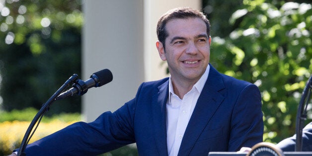 Prime Minister Alexis Tsipras of Greece listens, during his joint press conference with U.S. President Donald Trump, in the Rose Garden of the White House, on Tuesday, October 17, 2017. (Photo by Cheriss May) (Photo by Cheriss May/NurPhoto via Getty Images)