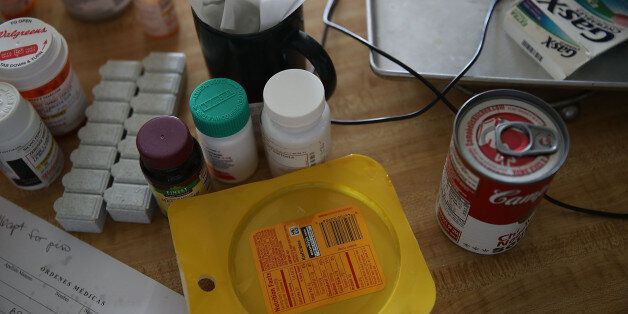 SAN JUAN, PUERTO RICO - OCTOBER 01: An elderly persons medication and some food is seen on their kitchen table at the Pedro America Pagan de Colon assisted living facility in the aftermath of Hurricane Maria on October 1, 2017 in San Juan, Puerto Rico. Members of the First Medical Relief team visited the complex and said the residents need water, many are hungry and need their medication which is difficult to get. (Photo by Joe Raedle/Getty Images)