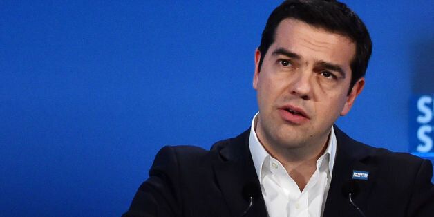 Greek Prime Minister Alexis Tsipras during the 'Supporting Syria and the Region' conference at the Queen Elizabeth II Conference Centre in London.