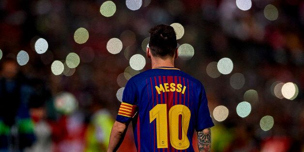 GIRONA, SPAIN - SEPTEMBER 23: Lionel Messi of Barcelona during the La Liga match between Girona and Barcelona at Municipal de Montilivi Stadium on September 23, 2017 in Girona, Spain. (Photo by Manuel Queimadelos Alonso/Getty Images)