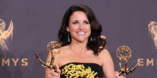 LOS ANGELES, CA - SEPTEMBER 17: Actress Julia Louis-Dreyfus poses in the press room at the 69th annual Primetime Emmy Awards at Microsoft Theater on September 17, 2017 in Los Angeles, California. (Photo by Jason LaVeris/FilmMagic)