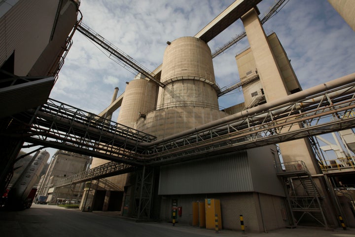 A cement factory in The Netherlands. Cement has a huge climate footprint and is responsible for around 8% of global CO2 emissions.