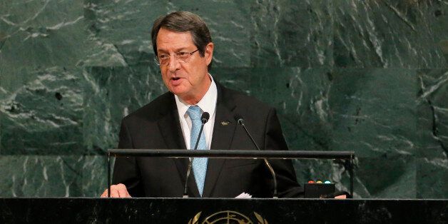 Cyprus President Nicos Anastasiades addresses the 72nd United Nations General Assembly at U.N. headquarters in New York, U.S., September 21, 2017. REUTERS/Lucas Jackson
