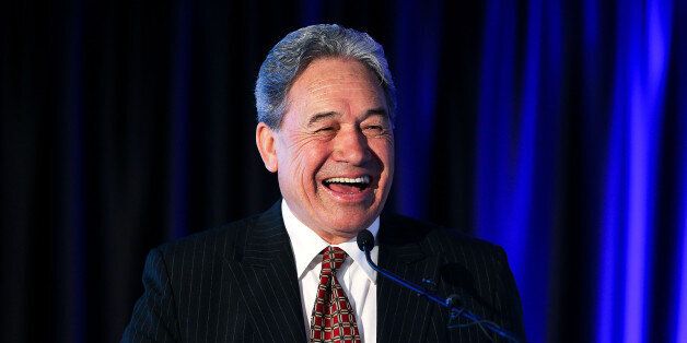 WELLINGTON, NEW ZEALAND - AUGUST 31: NZ First leader Winston Peters speaks during the Economic Development Agencies of New Zealand Conference at Rydges Hotel on August 31, 2017 in Wellington, New Zealand. Peters annouced a commitment to move container operations from the Ports of Auckland to Northland if his party is part of government following next month's election. The announcement follows recent controversy relating to the overpayment of his personal superannuation entitlements. (Photo by Hagen Hopkins/Getty Images)