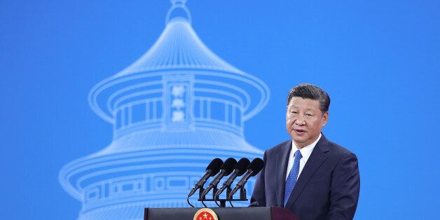 China's President Xi Jinping speaks during the 86th Interpol General Assembly at the Beijing National Convention Center in Beijing on September 26, 2017.The assembly is taking place in the Chinese capital from September 26 to 29. / AFP PHOTO / POOL / Lintao Zhang (Photo credit should read LINTAO ZHANG/AFP/Getty Images)