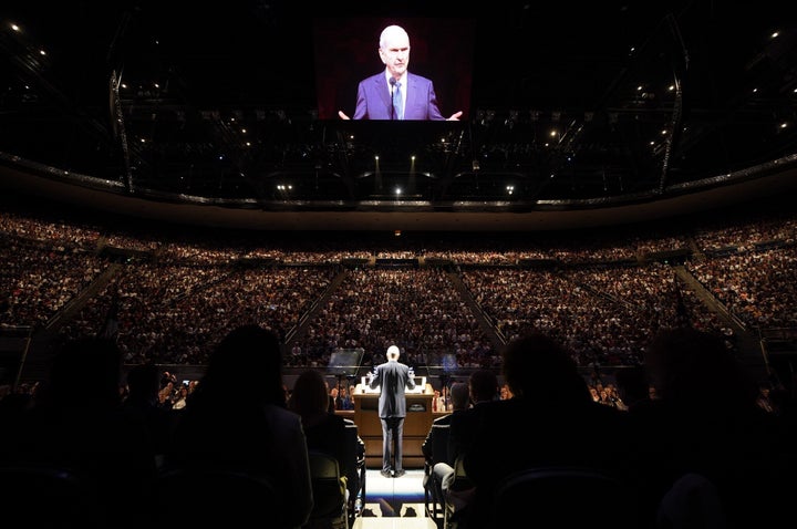 President Russell M. Nelson of The Church of Jesus Christ of Latter-day Saints speaks at Brigham Young University in Pr