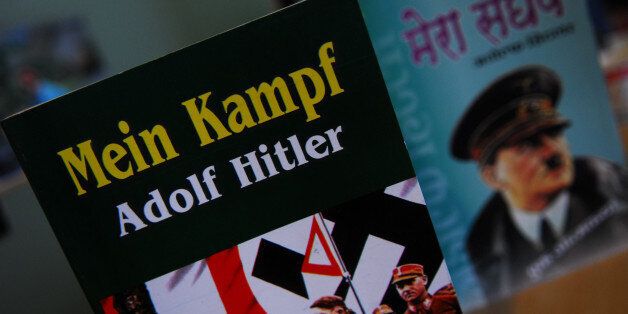 NEW DELHI, INDIA - JUNE 18, 2010: Picture of the book Mein Kampf. It is an autobiography on Adolf Hitler. The book has become increasingly popular across the country. (Photo by Pradeep Gaur/Mint via Getty Images)