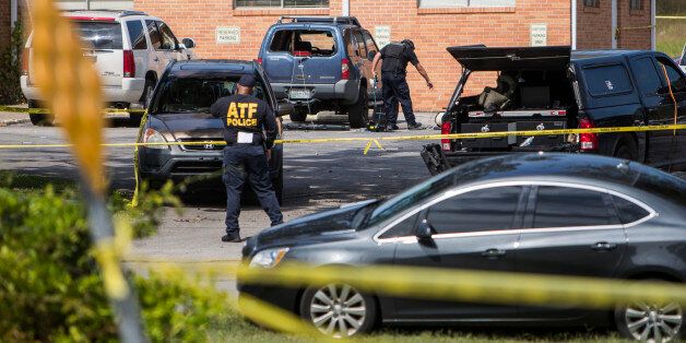 ANTIOCH, TN - SEPTEMBER 24: Police investigate a suspicious car in the parking lot of the Burnette Chapel Church of Christ on September 24, 2017 in Antioch, Tennessee. One person was killed and seven were wounded when a gunman opened fire in the church. (Photo by Joe Buglewicz/Getty Images)
