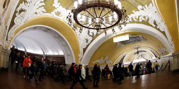 People walk inside Komsomolskaya metro station in Moscow, Russia, March 22, 2017. REUTERS/Grigory Dukor