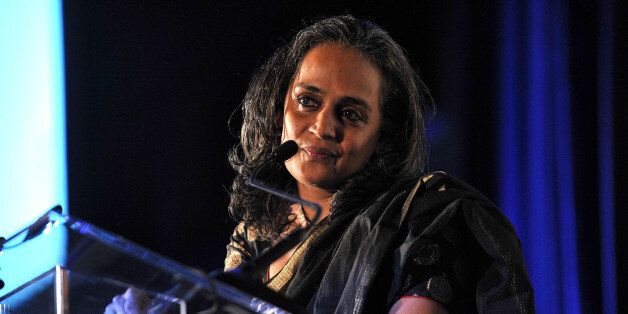 NEW YORK, NY - NOVEMBER 08: Author Arundhati Roy speaks at the 3rd Annual Norman Mailer Center Gala at the Mandarin Oriental Hotel on November 8, 2011 in New York City. (Photo by Joe Corrigan/Getty Images)