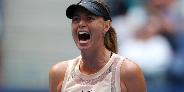 NEW YORK, NEW YORK - SEPTEMBER 03: Maria Sharapova of Russia in action during her women's singles fourth round match against Anastasija Sevastova of Latvia on Day Seven of the 2017 US Open at the USTA Billie Jean King National Tennis Center on September 3, 2017 in the Flushing neighborhood of the Queens borough of New York City. (Photo by Richard Heathcote/Getty Images)