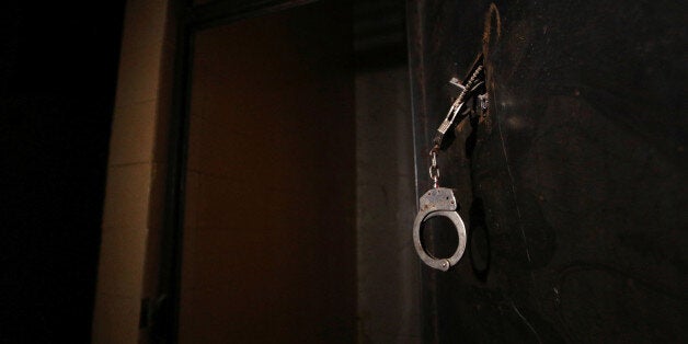 Handcuffs are pictured inside a prison, which according to Syria Democratic Forces (SDF) fighters belonged to Islamic State militants, in Manbij, Aleppo Governorate, Syria, August 17, 2016. REUTERS/Rodi Said