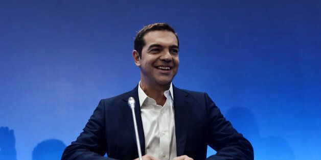 Greek Prime Minister Alexis Tsipras gestures as he speaks to the press during the Thessaloniki International Fair (TIF) in Thessaloniki on September 10, 2017. / AFP PHOTO / SAKIS MITROLIDIS (Photo credit should read SAKIS MITROLIDIS/AFP/Getty Images)