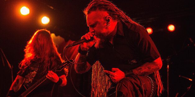 SEATTLE, WA - NOVEMBER 12: Singer Rafal 'Rasta' Piotrowski of the band Decapitated performs on stage at Showbox Sodo on November 12, 2014 in Seattle, Washington. (Photo by Mat Hayward/Getty Images)