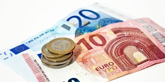 euros icon - save money concept - debt concept