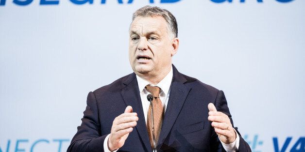 Viktor Orban, Hungary's prime minister, gestures as he speaks during a news conference in Budapest, Hungary, on Wednesday, July 19, 2017. The European Parliament labeled Hungary a 'clear risk' to the rule of law in May and called for a procedure that may lead to the suspension of the eastern European countrys voting rights in the trading bloc. Photo: Akos Stiller/Bloomberg via Getty Images