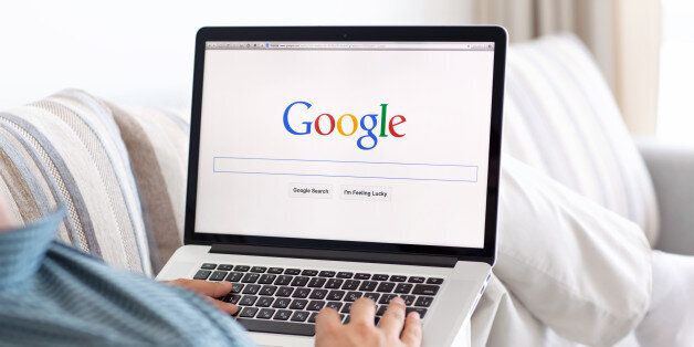 Simferopol, Russia - July 9, 2014: Google biggest Internet search engine. Google.com domain was registered September 15, 1997.