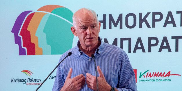 ATHENS, GREECE - 2017/07/26: President of KIDISO (Movement of Democratic Socialists) George Papandreou) gives a speech during the central committee of Democratic Coalition political party. (Photo by George Panagakis/Pacific Press/LightRocket via Getty Images)